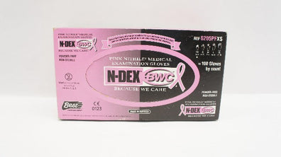 Menlo 6205PFXS N-Dex BWC Pink Nitrile Medical Examination Gloves XS - Box of 100